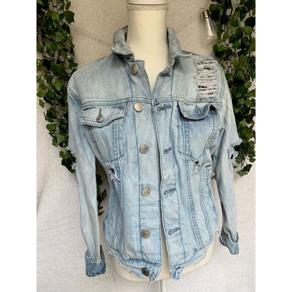 PacSun Other - PacSun Cotton Distressed Denim Jean Jacket Men's Small